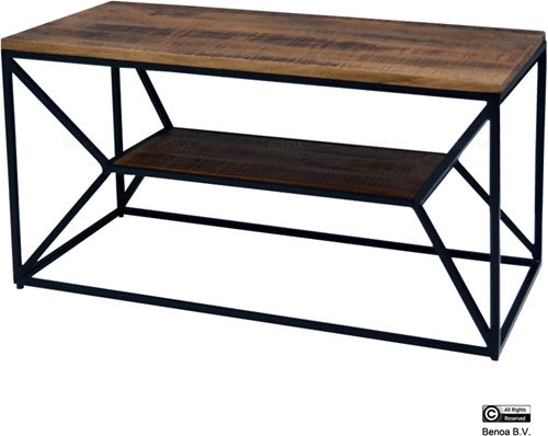 coffee table with 2 shelves 90cm